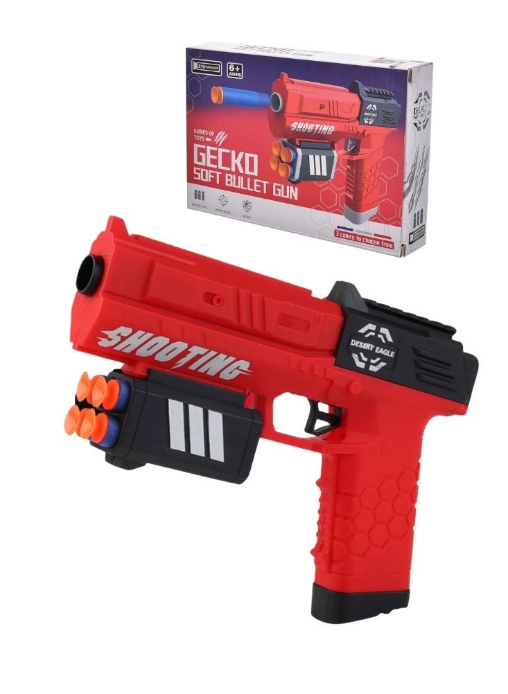 جيكو مسدس لعبة جيكو للأطفال برصاص إسفنجي، طقم مسدس إطلاق نار بلاستيكي أحمر - Image 1